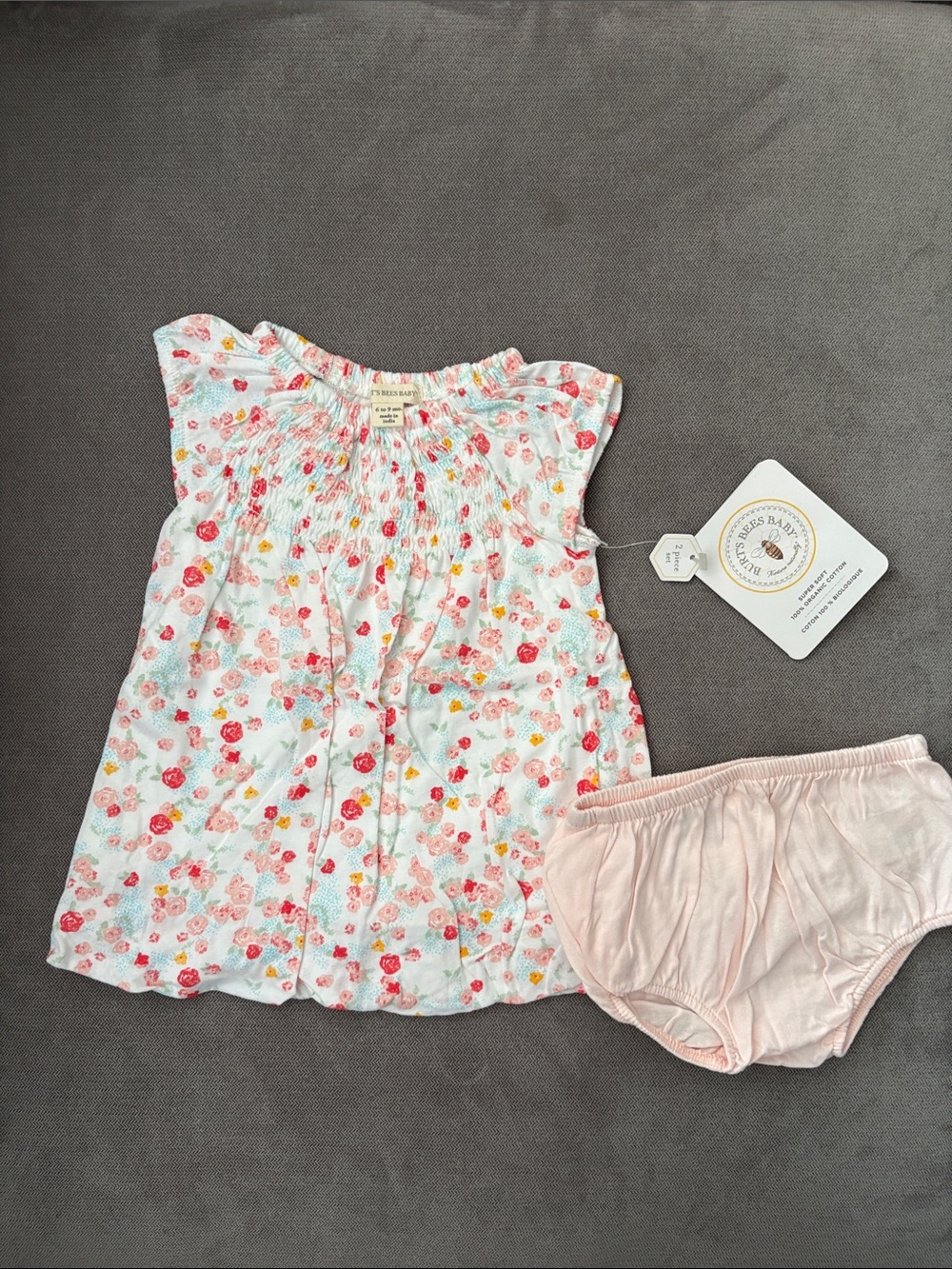 Burts Bees Baby Floral Smocked Baby Dress